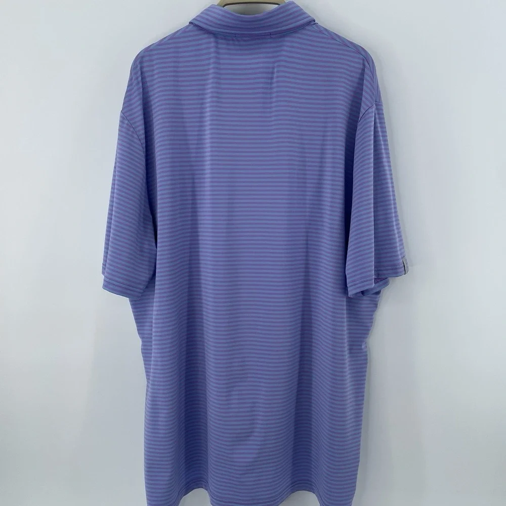 RLX Ralph Lauren Polo Shirt 2XL Purple Blue‎ Stripe Performance Golf Big & Tall